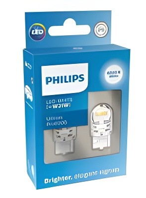 Лампа светодиодная 12V W21W W3х16d 6000K 250Лм (2шт.) Led White Ultinon Pro6000  11065CU60X2 PHILIPS