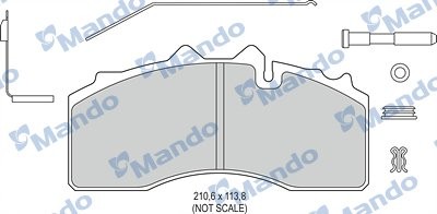 Колодки тормозные BPW дисковые (211x115x30) (4шт.) MANDO MBF016079 MANDO