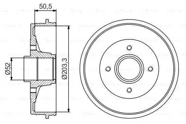 Барабан тормозной RENAULT Logan (04-) задний (1шт.) BOSCH 0 986 477 175 BOSCH