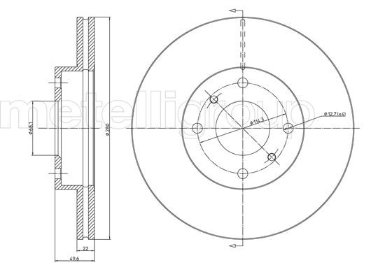 NISSAN ALMERA N16/PRIMERA P11 280x22x4 23-0545 METELLI