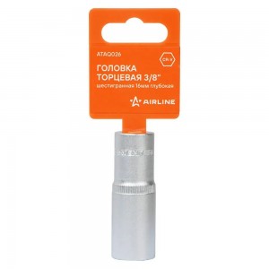 Головка торцевая 3/8" (16) "AIRLINE" (шестигранная) глубокая ATAQ026 AIRLINE