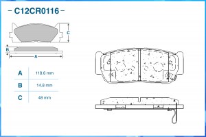Снят Тормозные колодки задние Low Metallic C12CR0116 C12CR0116 CWORKS