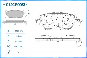 Тормозные колодки задние Low Metallic C12CR0063 C12CR0063 CWORKS