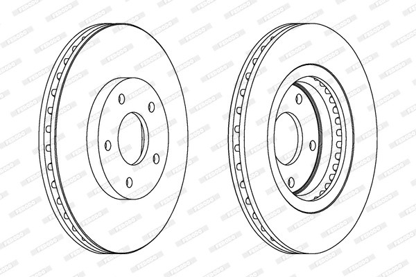 Диск тормозной передний  2шт DDF1589 FERODO