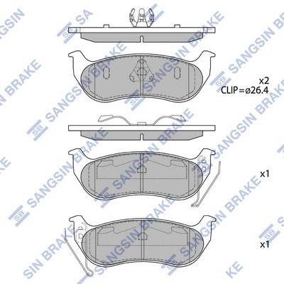 Колодки задние JEEP CHEROKEE 01-08 SP4167 SP4167 SANGSIN