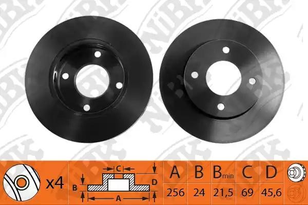 Диск тормозной MITSUBISHI Colt (02-12) передний (1шт.) NIBK RN1212 NIBK
