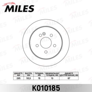 Диск тормозной задний D285мм. MERCEDES W163 230-430 98-08.00 (TRW DF4195) K01018 K010185 MILES