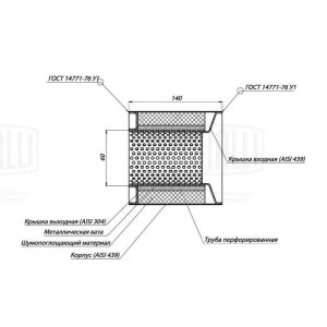 Пламегаситель коллекторный 100/140-55 (нерж. сталь) (ESM 10014055) ESM 10014055 TRIALLI