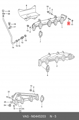 Шпилька AUDI A4 (1.8 T) коллектора впускного OE N 044 520 3 VAG