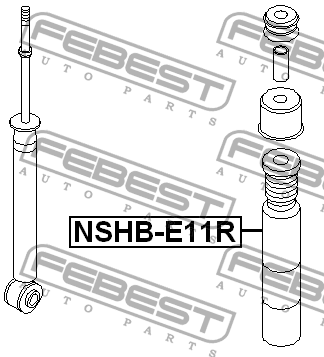 отбойник-пыльник амортизатора заднего!\ Nissan Micra K12E 03> NSHB-E11R FEBEST