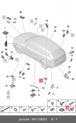 Клипса VW AUDI OE N 911 585 01 VAG