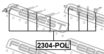 К-кт монтажный барабанных колодок SKODA RAPID 2013- 2304-POL 2304-POL FEBEST