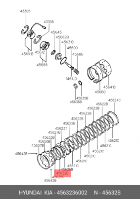 УПОРНОЕ КОЛЬЦО АКПП 4563236002 HYUNDAI KIA