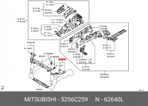 панель кронштейна фары !верхняя левая \Mitsubishi Outlander 12> 5256C259 MITSUBISHI