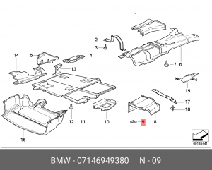 гайка!\ BMW E81/E82/E87/E36/E46/E90/F30/F80/E60 07 14 6 949 380 BMW