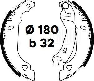 Колодки торм. Fiat Punto (93-) барабан. 180x32 т/с Bendix (GF 4469) GF 4469 TRIALLI