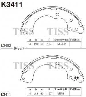 Колодки тормозные барабанные K3411 K3411 MK KASHIYAMA