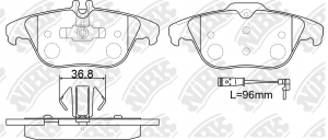 Колодки тормозные MERCEDES C (W204),E (W207) задние (4шт.) NIBK PN0460W NIBK