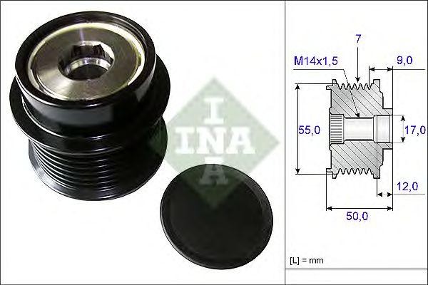 Шкив TOYOTA Camry (04-11) (2.4) генератора INA 535019810 INA