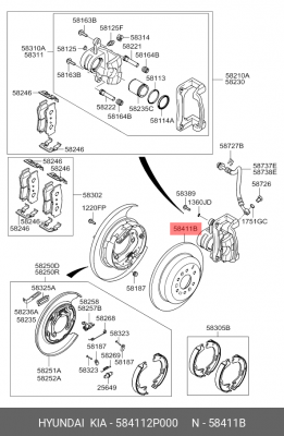 Диск тормозной HYUNDAI Santa Fe (09-) KIA Sorento (09-) задний (1шт.) OE 58411-2P000 HYUNDAI KIA