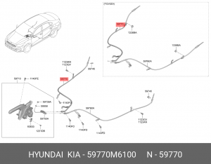 59770M6100 ТРОС СТОЯНОЧНОГО ТОРМОЗА 59770M6100 HYUNDAI KIA