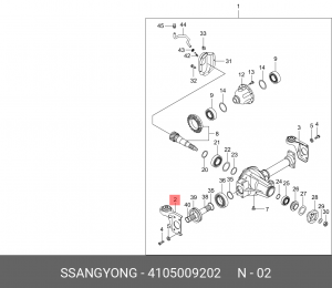 Опора SSANGYONG Actyon (06-),Kyron (05-) моста переднего правая OE 4105009202 SSANG YONG