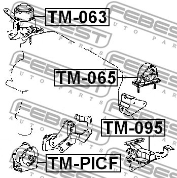 Опора двигателя передняя TOYOTA RAV 4 TM-PICF TM-PICF FEBEST