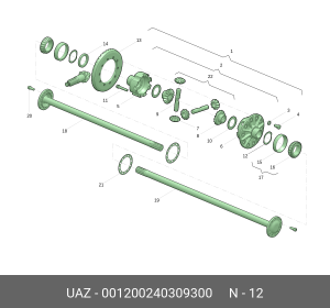 Шайба ГАЗ-24,УАЗ регулировочная дифференциала 0.5мм (ОАО УАЗ) 001200240309300 UAZ UAZ