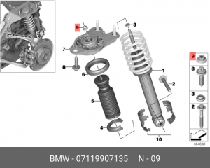 Гайка шестигранная с фланцем 07119907135 07 11 9 907 135 BMW