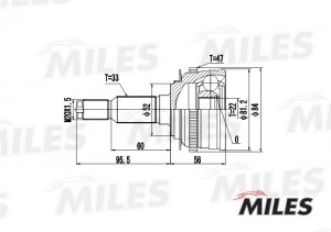 ШРУС наружный CHEVROLET LACETTI 1.4/1.6/1.8 05- (GKN 305237) GA20047 GA20047 MILES