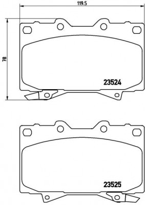 P83048 707 04=FDB1456=224548 !колодки дисковые п.\ Toyota Land Cruiser 100 4.7i  P83048 BREMBO
