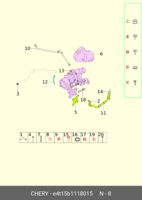 ГАЙКА T15/T18/J42/M1D/T1A/T19/T1E/T1D/M32T/T1C/M32TFL/M36T E4T15B1118015 E4T15B1118015 CHERY