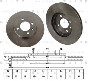 Диск тормозной передний вентилируемый VW Golf/Passat/Vento 85- BS0110 BS0110 BLITZ