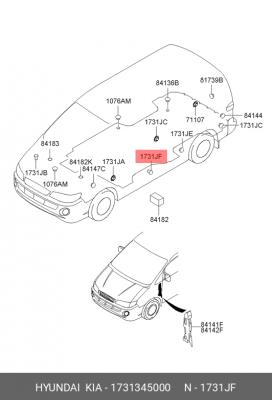 заглушка HYUNDAI/KIA 1731345000 HYUNDAI KIA