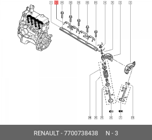 ДЕРЖАТЕЛЬ КОРОМЫСЕЛ КЛАПАНОВ (МЕТ) 7700738438 7700738438 RENAULT