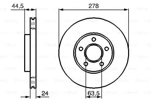 Диск тормозной FORD Transit Connect,Tourneo передний (1шт.) BOSCH 0 986 479 069 BOSCH