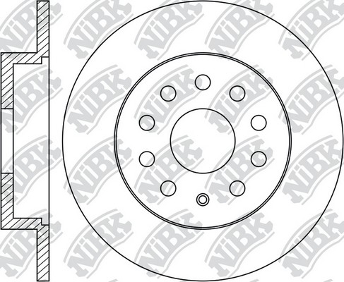 Диск тормозной VW Passat (05-),Tiguan AUDI A3 SKODA Superb (08-) задний (1шт.) N RN1227 NIBK