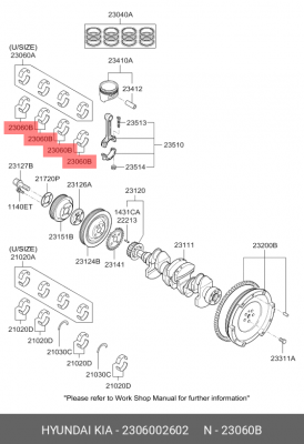 вкладыши шатунные к-кт! STD\ Hyundai Getz 06-11 2306002602 HYUNDAI