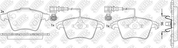 Колодки тормозные VW T5 (03-),Multivan (03-) (R16) передние (4шт.) NIBK PN0353W NIBK