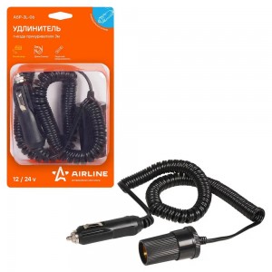 Удлинитель "AIRLINE" (в прикуриватель, с витым шнуром 3мм) ASP-3L-06 AIRLINE