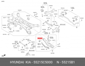 Сайлентблок HYUNDAI Tucson (16-) KIA Sorento (15-) рычага заднего поперечного ни 55215C5000 HYUNDAI KIA