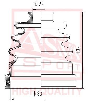 Пыльник ШРУСа 12 ASBT119 ASBT-119 ASVA