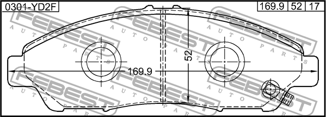 Колодки передние HONDA PILOT YF4 2009- 0301-YD2F 0301YD2F FEBEST
