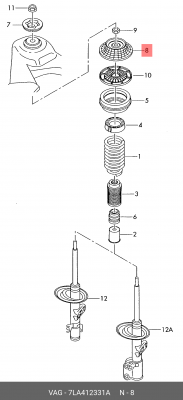 Опора аморт стойки, верхняя 7LA412331A 7LA412331A VAG