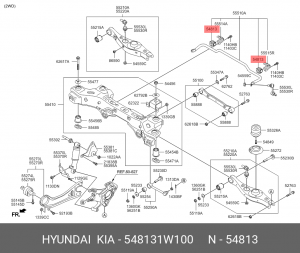 Втулка стабилизатора HYUNDAI Solaris (14-),Santa Fe (12-/16-) KIA Sorento (4WD)  548131W100 HYUNDAI KIA