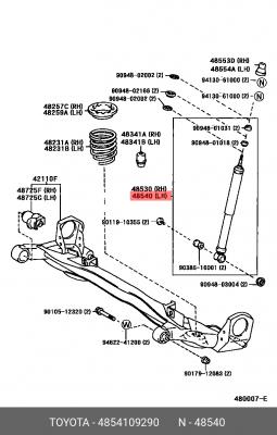 АМОРТИЗАТОР  48541-09290 48541-09290 TOYOTA