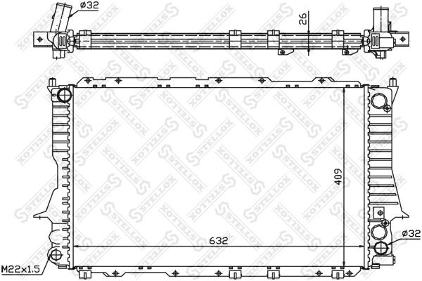 радиатор системы охлаждения!\ Audi 100/A6 2.6/2.8 90-97 10-25053-SX STELLOX