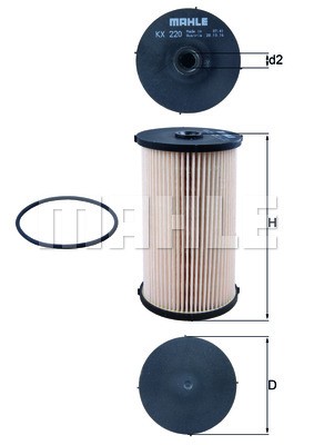 Фильтр топливный KX220D KX220D MAHLE KNECHT