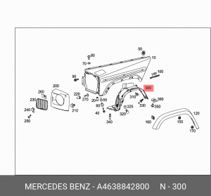 Подкрылок MERCEDES G передний правый OE A4638842800 MERCEDES BENZ