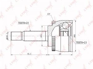 ШРУС наружный к-кт!\ Mitsubishi Carisma 1.6/1.8 95> CO-5526A LYNXAUTO